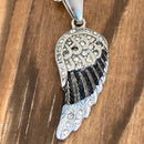 Sanity Jewelry Pendant 2mm 16” Rope Necklace Angel Wings Mini - Pendant - Rope Necklace - Black & White Bling - SK2537