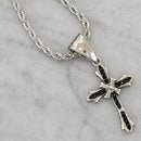 Sanity Jewelry Pendant 2mm 16” Rope Necklace Bling Cross - Black Stone - Mini Pendant - Rope Necklace - SK2605M