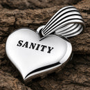 Sanity Jewelry Pendant American Flag Heart - 3D Stainless - Pendant - Rope Necklace or Omega - 303