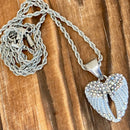 Sanity Jewelry Pendant Angel Wing Heart Mini - Pendant - Rope Necklace - Rainbow Stone - SK2539C