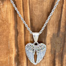 Sanity Jewelry Pendant Angel Wing Heart Mini - Pendant - Rope Necklace - Rainbow Stone - SK2539C