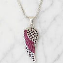 Sanity Jewelry Pendant Angel Wing - Pendant - Rope Necklace - Purple W/Purple Stones - SK2619C