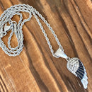 Sanity Jewelry Pendant Angel Wings Mini - Pendant - Rope Necklace - Black & White Bling - SK2537