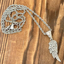 Sanity Jewelry Pendant Angel Wings Mini - Pendant - Rope Necklace - White Bling - SK2235