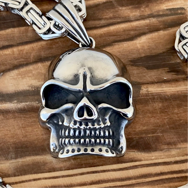 Sanity Jewelry Pendant Bone Crusher Skull - Hollow Back Pendant - Necklace (251)