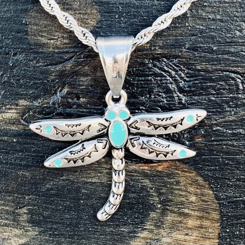 Sanity Jewelry Pendant Dragonfly Turquoise Mini - Pendant - Rope Necklace - SK2530M