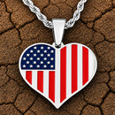 Sanity Jewelry Pendant Pendant Only American Flag Heart Red, White & Blue - Pendant - SLC775 CLEARANCE