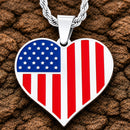 Sanity Jewelry Pendant Pendant Only American Flag Heart Red, White & Blue - Pendant - SLC775 CLEARANCE