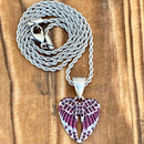 Sanity Jewelry Pendant Pendant Only Angel Wing Heart Mini - Pendant - Rope Necklace - Purple W/Purple Stones - SK2617M