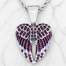 Sanity Jewelry Pendant Pendant Only Angel Wing Heart Mini - Pendant - Rope Necklace - Purple W/Purple Stones - SK2617M