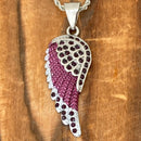 Sanity Jewelry Pendant Pendant Only Angel Wing - Pendant - Rope Necklace - Purple W/Purple Stones - SK2619C