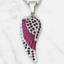 Sanity Jewelry Pendant Pendant Only Angel Wing - Pendant - Rope Necklace - Purple W/Purple Stones - SK2619C