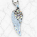 Sanity Jewelry Pendant Pendant Only Angel Wings Crystal Pendant - Rope Necklace - White W/Rainbow Stones - SK2254