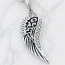 Sanity Jewelry Pendant Pendant Only Angel Wings Mini - Pendant - Rope Necklace - Silver W/White Stones - SK2235