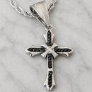 Sanity Jewelry Pendant Pendant Only Bling Cross - Black Stone - Mini Pendant - Rope Necklace - SK2605M
