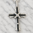 Sanity Jewelry Pendant Pendant Only Bling Cross - Black Stone - Pendant - Rope Necklace - SK2605