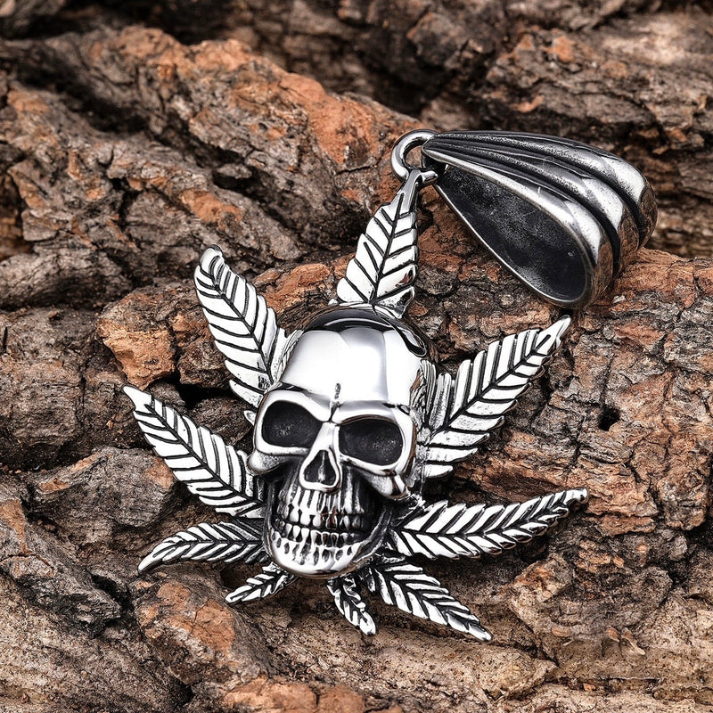 Sanity Jewelry Pendant Pendant Only "Sanity's Combo" - Skull and Pot Leaf Pendant - Necklace (719)