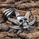 Sanity Jewelry Pendant "Sanity's Combo" - Skull and Pot Leaf Pendant - Necklace (719)