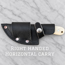 SANITY JEWELRY® Right Handed Horizontal 7" Jesse James Damascus Steel Kitchen & Camp Knife - Bone - JJ003