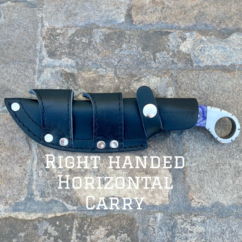 SANITY JEWELRY® Right Handed Horizontal 9” Al Capone - Purple Wood - D2 Steel - Horizontal & Vertical Carry - PE218