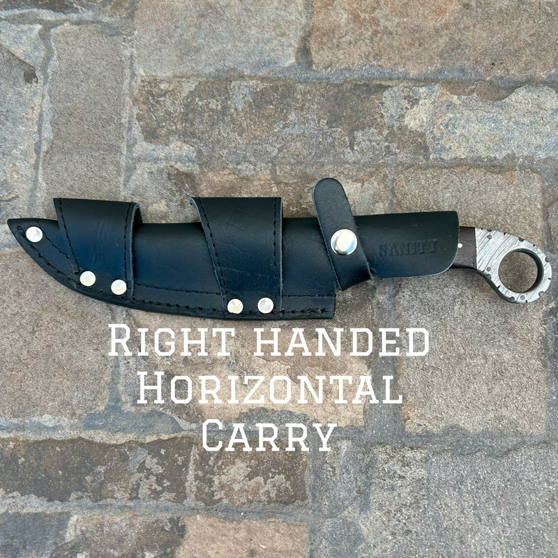 Sanity Jewelry Right Handed Horizontal 9” Al Capone - Rosewood - Damascus - Horizontal & Vertical Carry - PE16