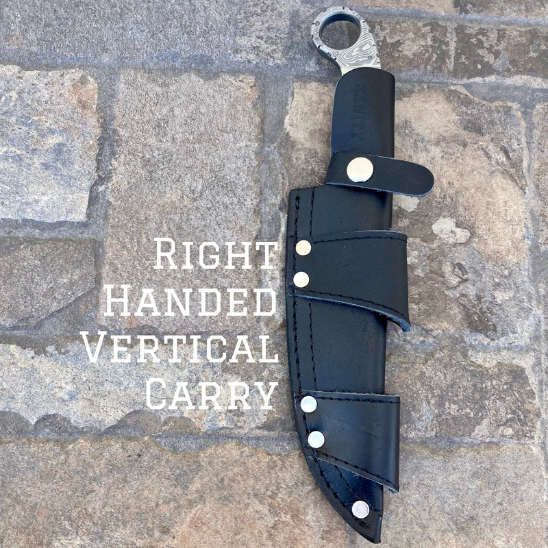 Sanity Jewelry Right Handed Vertical 11” Al Capone - Bone - Damascus - Horizontal & Vertical Carry - ACF04