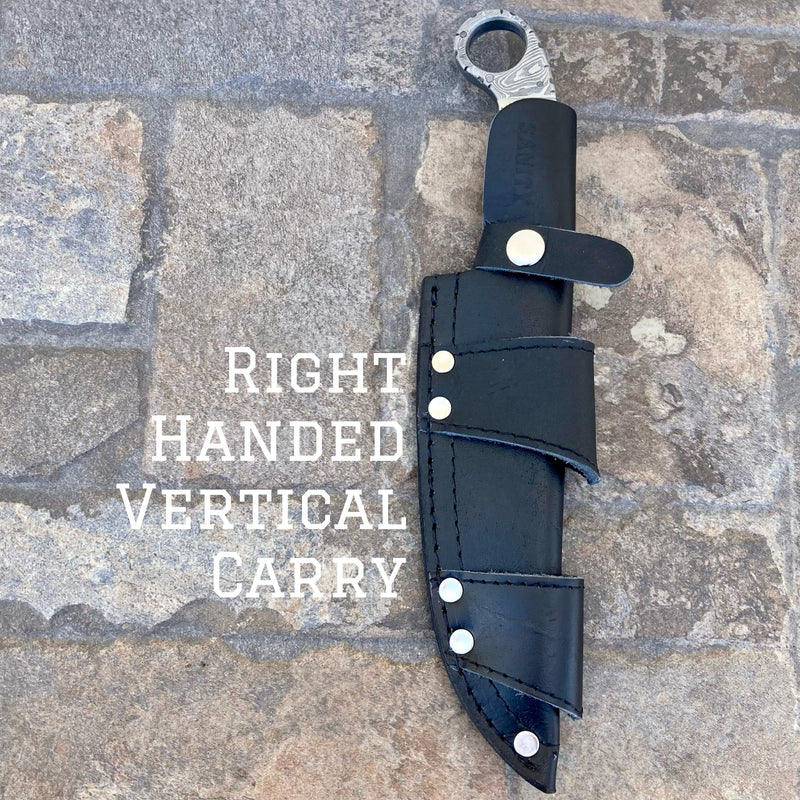 Sanity Jewelry Right Handed Vertical 11” Al Capone - Green & Black Wood - Damascus - Horizontal & Vertical Carry - AC01