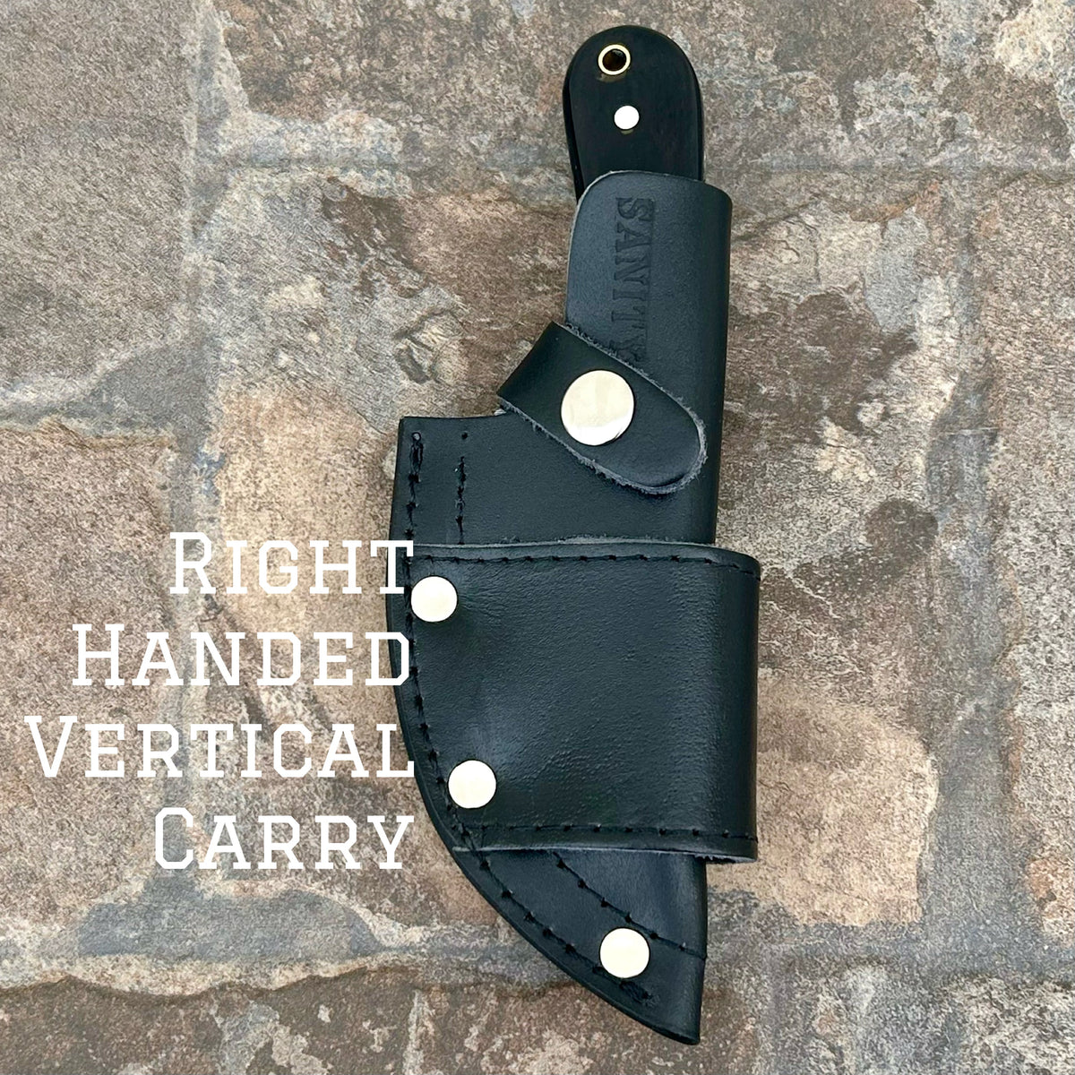7” Jesse James - Buffalo Horn - Damascus - Horizontal & Vertical Carry