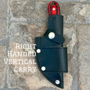 Sanity Jewelry Right Handed Vertical Jesse James - Red & Black Wood - D2 Steel - Horizontal & Vertical Carry - 7 inches - JJ013