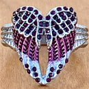Sanity Jewelry Ring 4 Angel Heart Wing Ring - Purple W/Purple Stones - R246