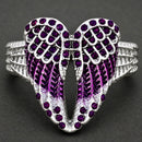 Sanity Jewelry Ring 4 Angel Heart Wing Ring - Purple W/Purple Stones - R246