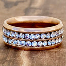 SANITY JEWELRY® Ring 4 Sanity's Bling Band - Double Row - Rose Gold - R176