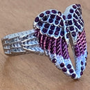 Sanity Jewelry Ring Angel Heart Wing Ring - Purple W/Purple Stones - R246
