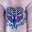 Sanity Jewelry Ring Angel Heart Wing Ring - Purple W/Purple Stones - R246