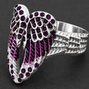 Sanity Jewelry Ring Angel Heart Wing Ring - Purple W/Purple Stones - R246