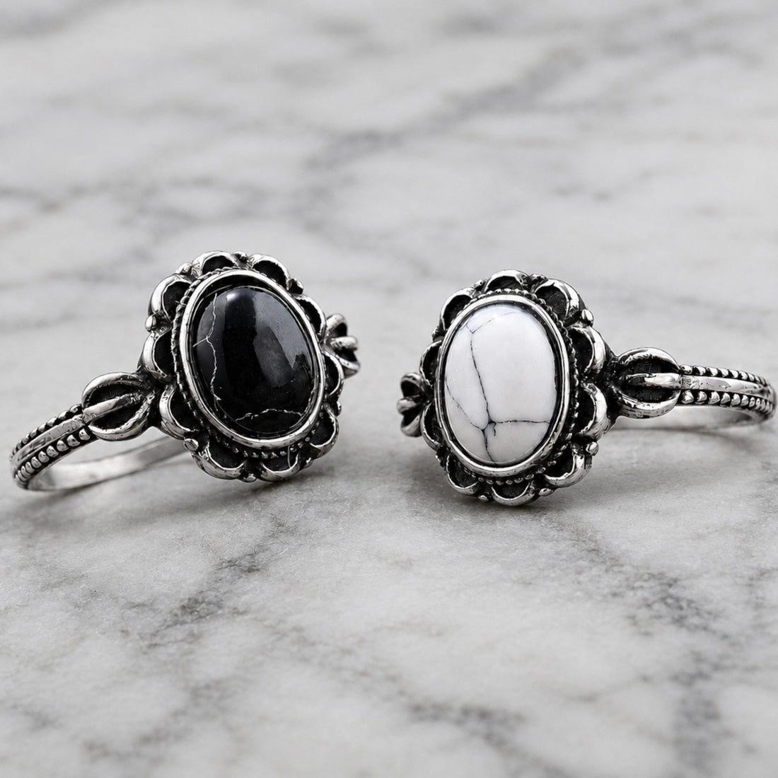 Antique Black Stone Ring - R234