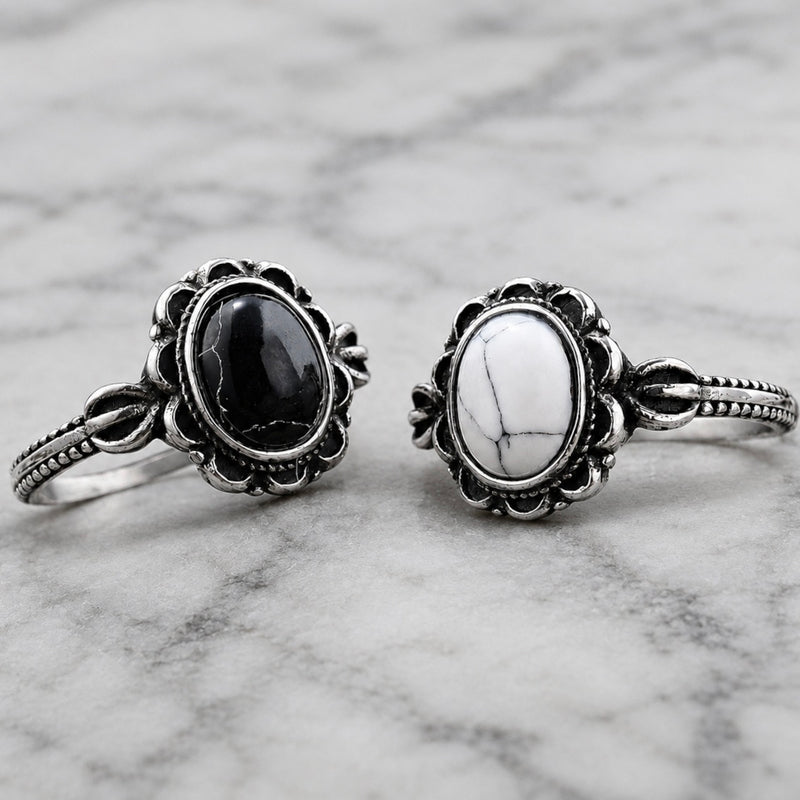 Antique Black Stone Ring - R234