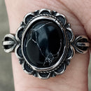 Sanity Jewelry Ring Antique Black Stone Ring - R234