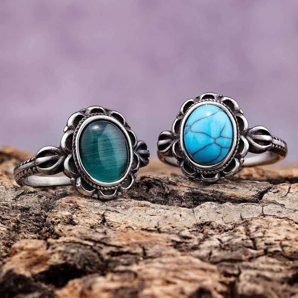 Antique Black Stone Ring R234