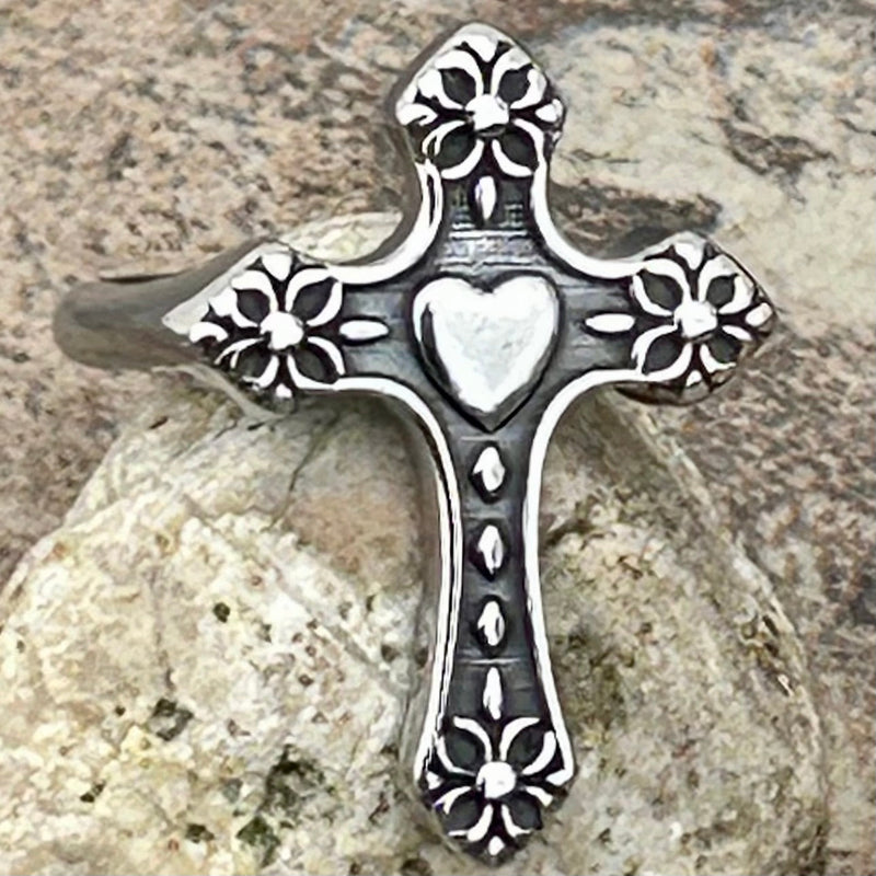 SANITY JEWELRY® Ring Cross Ring - Heart Cross- R230