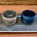 SANITY JEWELRY® Ring Damascus Steel Ring - Blue/Black - Sizes 8-16 - R215