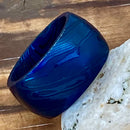 SANITY JEWELRY® Ring Damascus Steel Ring - Blue/Black - Sizes 8-16 - R215