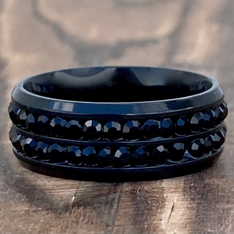 SANITY JEWELRY® Ring Sanity's Bling Band - Double Row - Black - R177