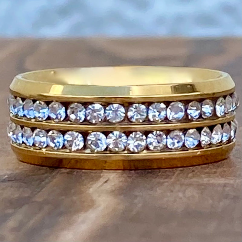 SANITY JEWELRY® Ring Sanity's Bling Band - Double Row - Gold - R173