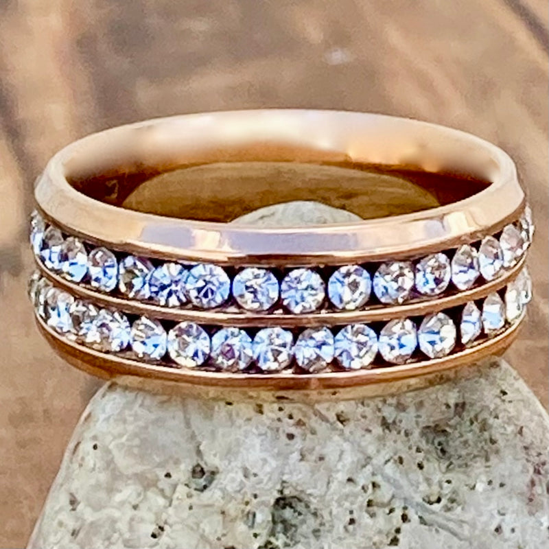 SANITY JEWELRY® Ring Sanity's Bling Band - Double Row - Rose Gold - R176