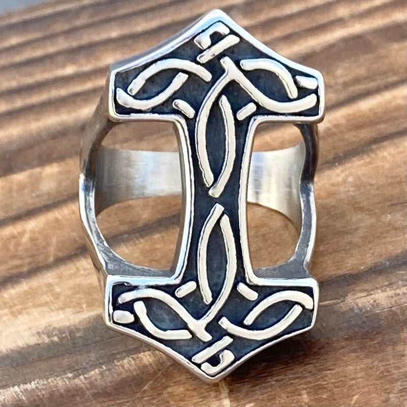 Sanity Jewelry Ring Thor's Double Hammer Ring - Sizes 9-16 - R216