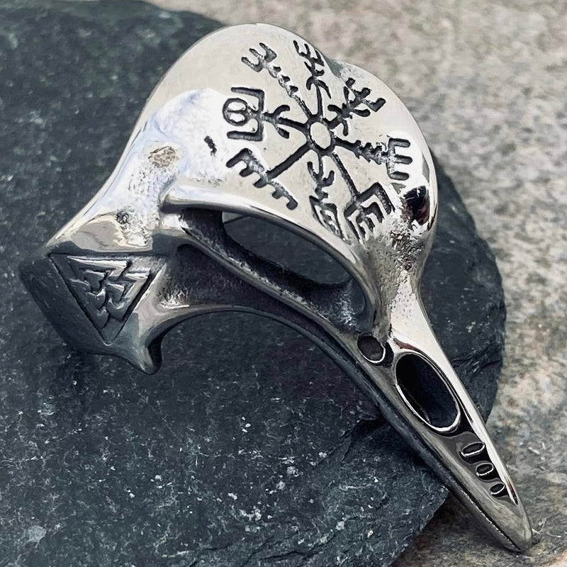 SANITY JEWELRY® Ring Viking Raven Skull W/ Compass Ring - R228
