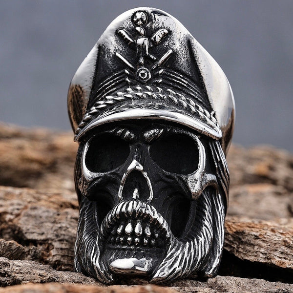 Sanity Jewelry Skull Ring 10 "Bone Crusher" - Admiral Skull - Sizes 10-16 - R09