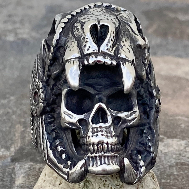 Sanity Jewelry Skull Ring 13 Saber Tooth - Silver - SLC30 CLEARANCE