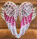 SANITY JEWELRY® Skull Ring 4 Angel Heart Wing Ring - Pink Stone - Sizes 4-12 - R248